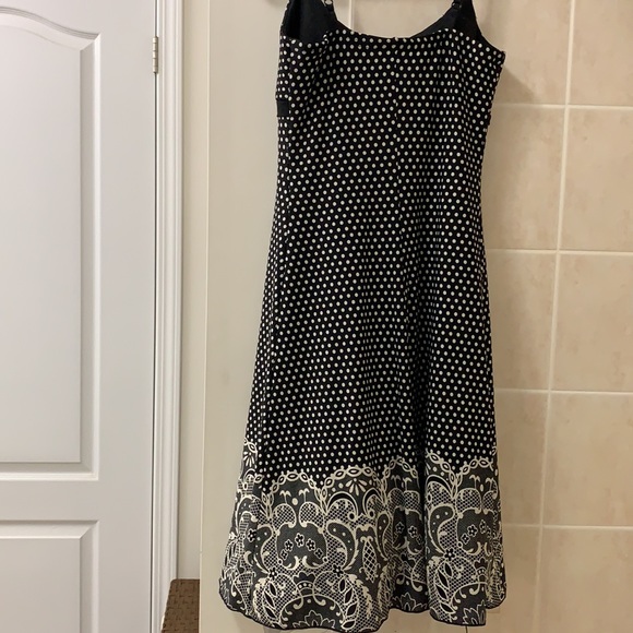 polka dot to lave print dress, womens s-m, black and white - Picture 2 of 2